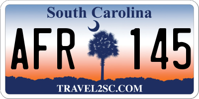 SC license plate AFR145