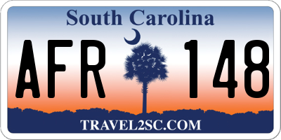 SC license plate AFR148