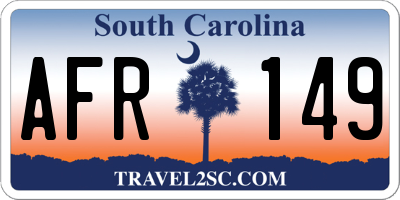 SC license plate AFR149