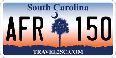 SC license plate AFR150