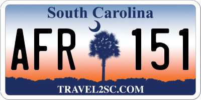 SC license plate AFR151