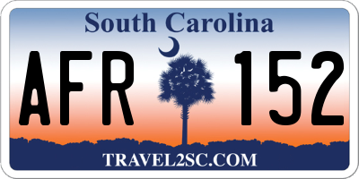 SC license plate AFR152