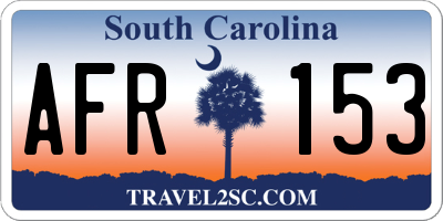 SC license plate AFR153