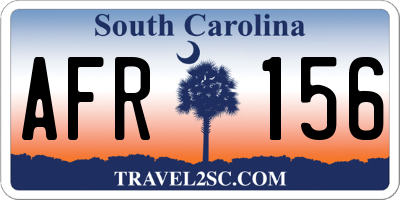 SC license plate AFR156