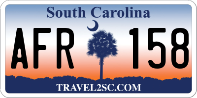 SC license plate AFR158