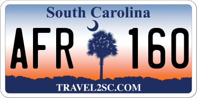 SC license plate AFR160