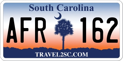 SC license plate AFR162