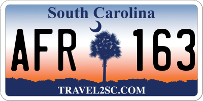 SC license plate AFR163