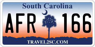 SC license plate AFR166