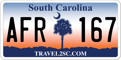 SC license plate AFR167