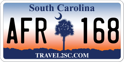 SC license plate AFR168