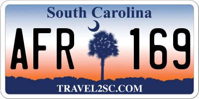 SC license plate AFR169