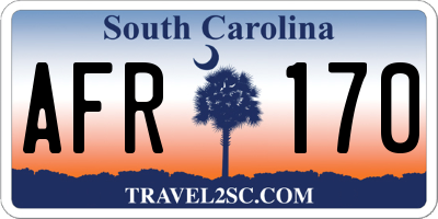 SC license plate AFR170