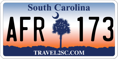 SC license plate AFR173