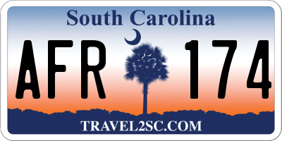 SC license plate AFR174
