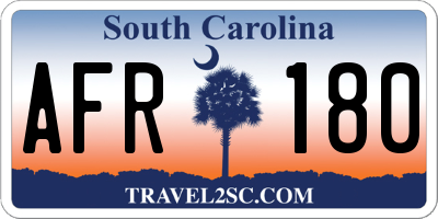SC license plate AFR180