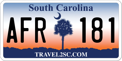 SC license plate AFR181