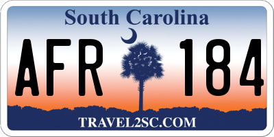 SC license plate AFR184