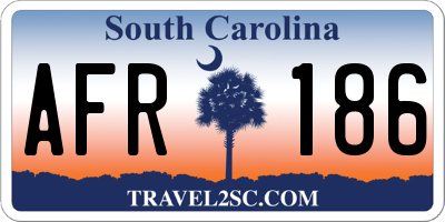 SC license plate AFR186