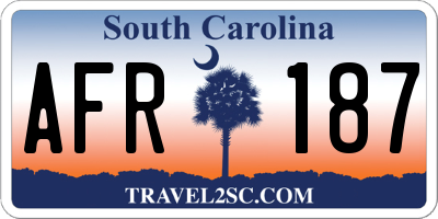 SC license plate AFR187