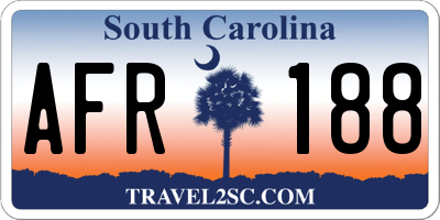 SC license plate AFR188