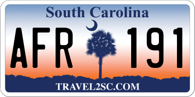 SC license plate AFR191