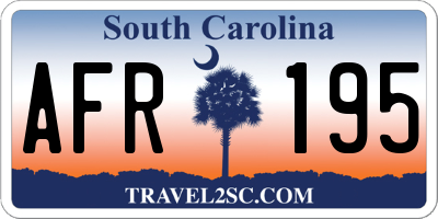 SC license plate AFR195