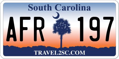 SC license plate AFR197