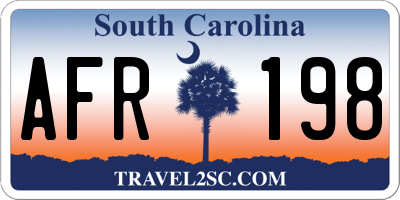 SC license plate AFR198