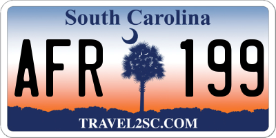 SC license plate AFR199