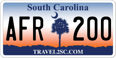 SC license plate AFR200