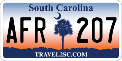 SC license plate AFR207