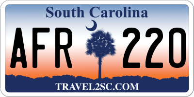 SC license plate AFR220