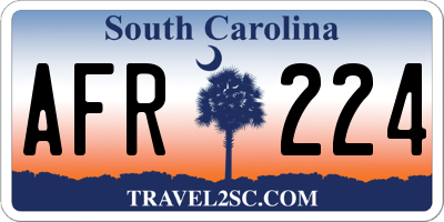 SC license plate AFR224