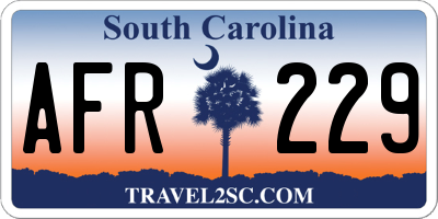 SC license plate AFR229