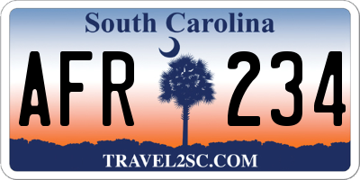 SC license plate AFR234