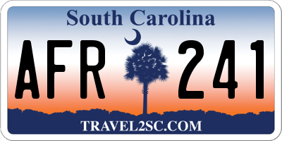 SC license plate AFR241