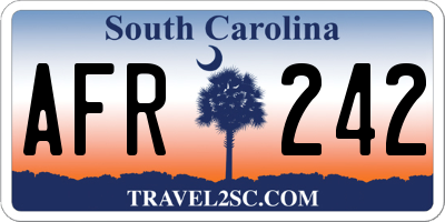 SC license plate AFR242