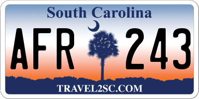 SC license plate AFR243