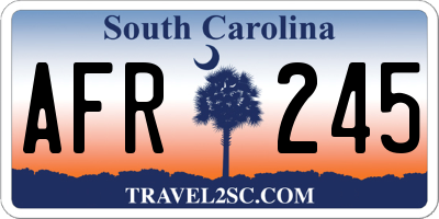 SC license plate AFR245