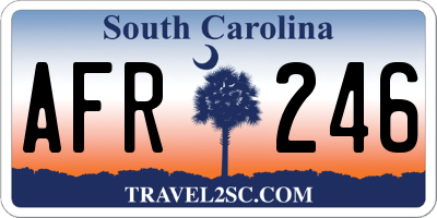 SC license plate AFR246