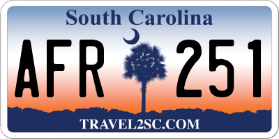 SC license plate AFR251