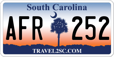 SC license plate AFR252