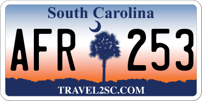 SC license plate AFR253