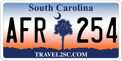 SC license plate AFR254