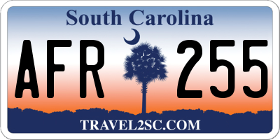 SC license plate AFR255