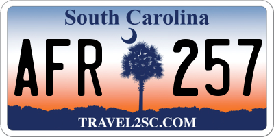 SC license plate AFR257