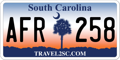SC license plate AFR258
