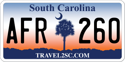 SC license plate AFR260
