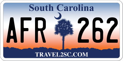 SC license plate AFR262